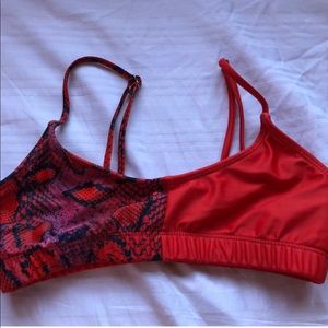 red snakeskin bikini top